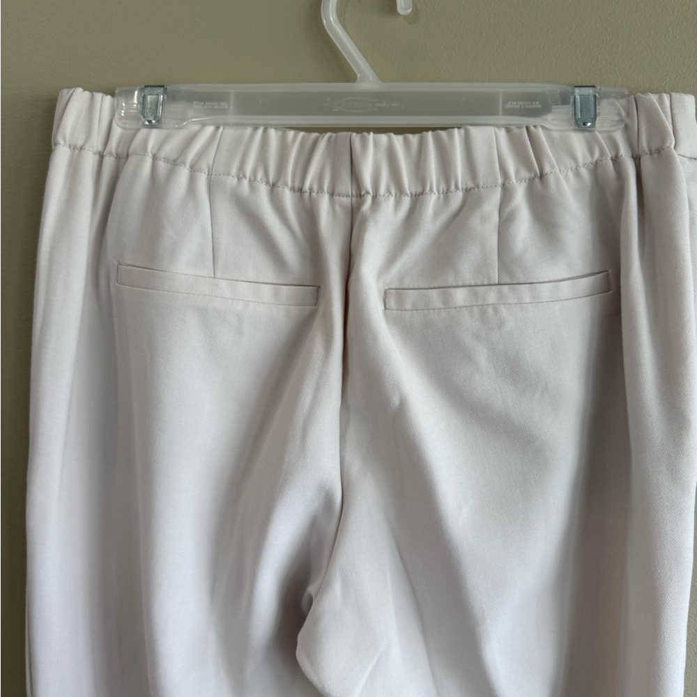 Old Navy Cream Dress Pants Straight-Leg Flat-Front Elastic Waist - Picture 4 of 8